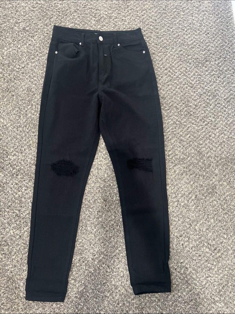 NWOT Nasty Gal Black High-Rise Distressed Skinny Jeans